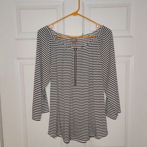 Chico's Off-The-Shoulder Striped Blouse